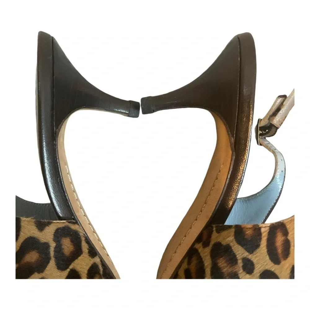 Lambertson Truex Women’s Size 39 Pony Hair Animal Print Slingback Pumps Sandals - Picture 6 of 16